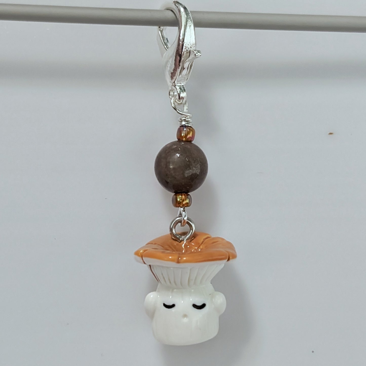 Sleepy Shiitake Earrings & Stitch Markers