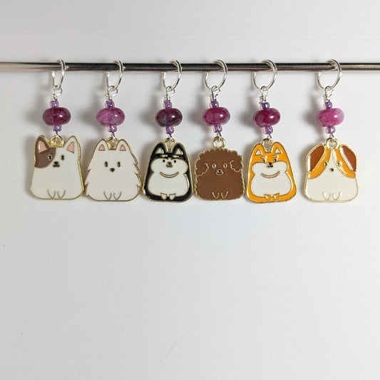 Pups Squared Stitch Markers & Earrings