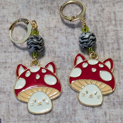 Cat-Shroom Markers & Earrings