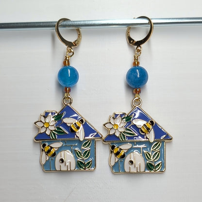 Oh bother! Bees and Hives Stitch Markers & Earrings