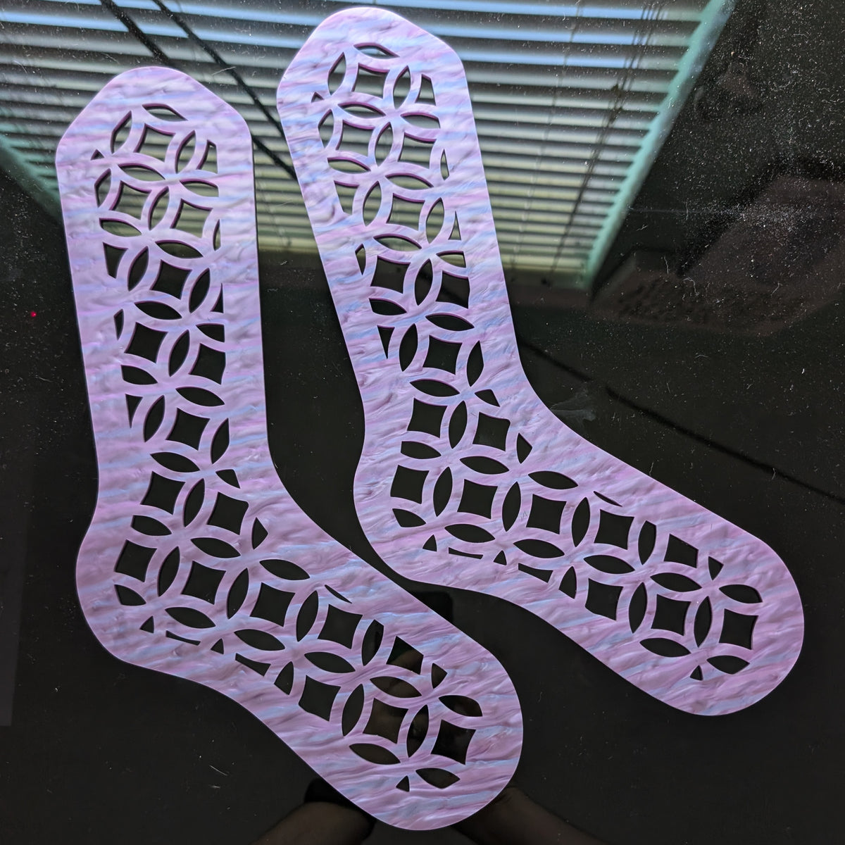 Hexafoil Acrylic Laser Cut Sock Blockers