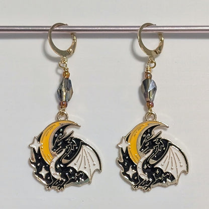 Dragons in the Stars Earrings & Stitch Markers