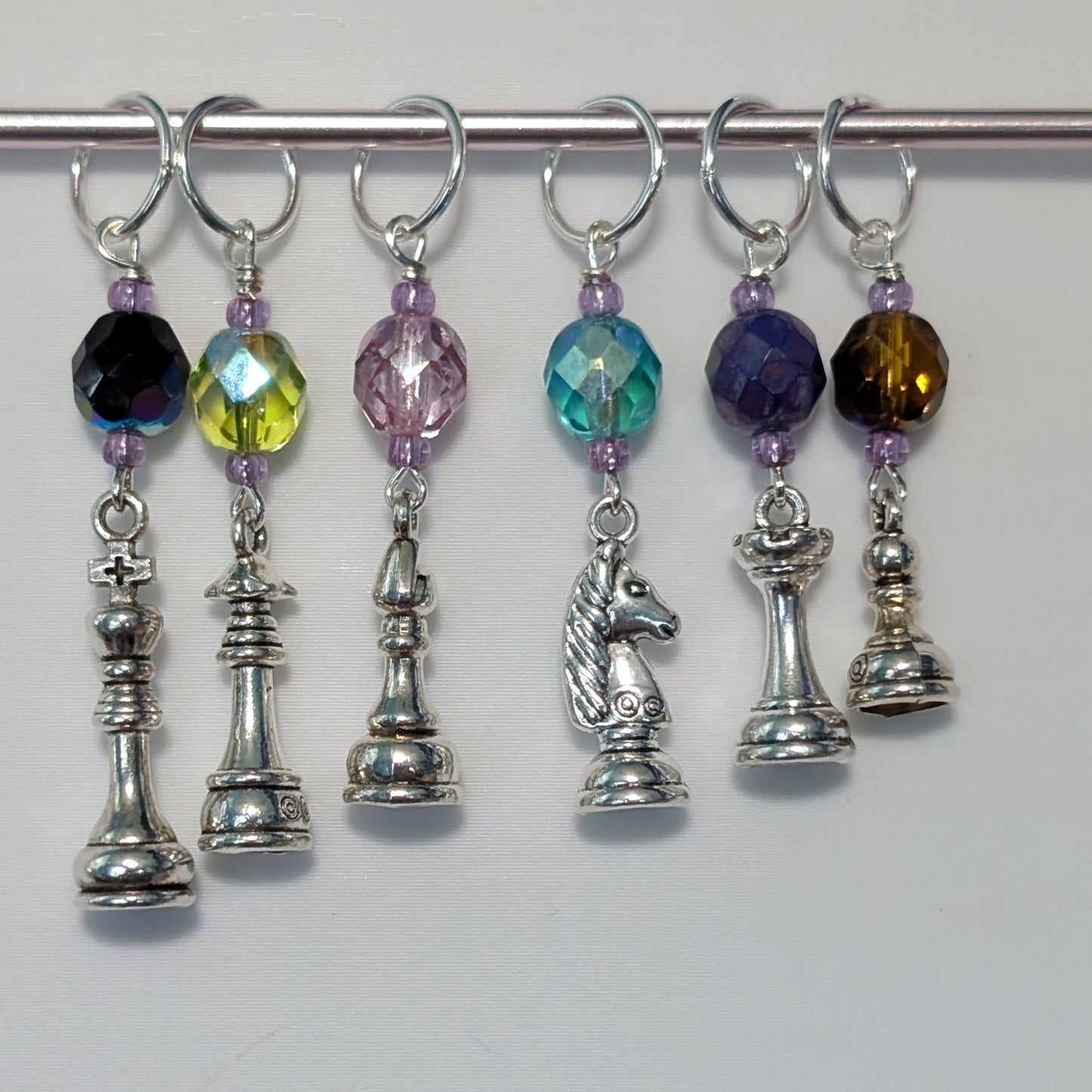 Game of Kings Stitch Markers and Earrings