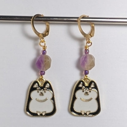 Pups Squared Stitch Markers & Earrings