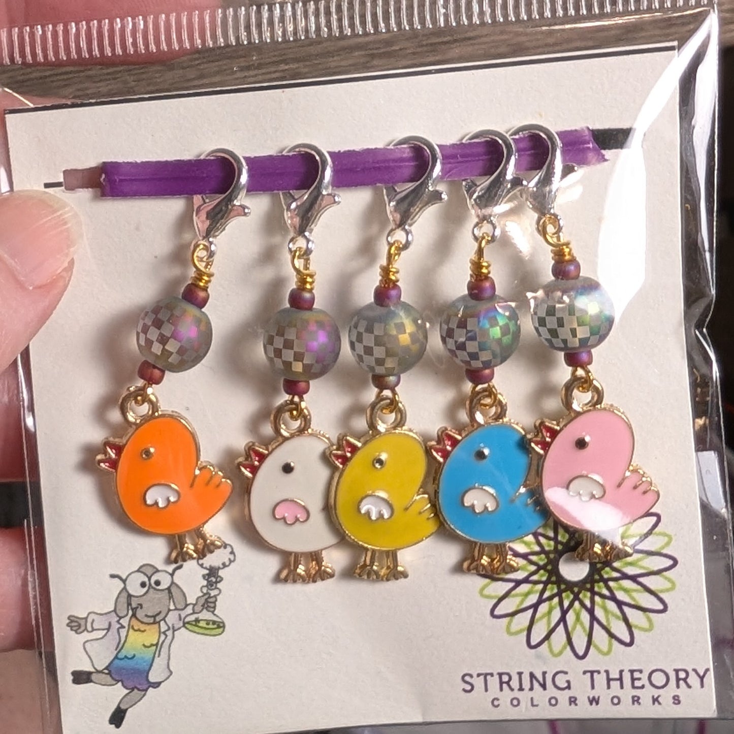 Enamel Song Birb Stitch Markers & Earrings