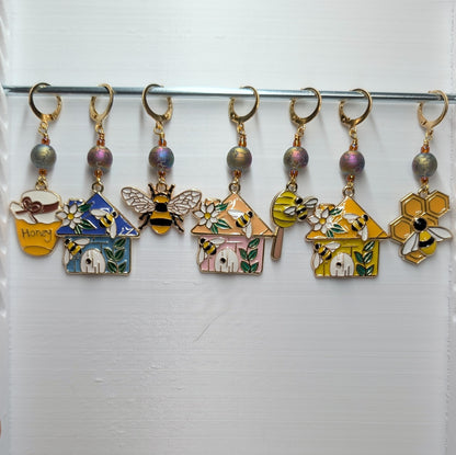 Oh bother! Bees and Hives Stitch Markers & Earrings