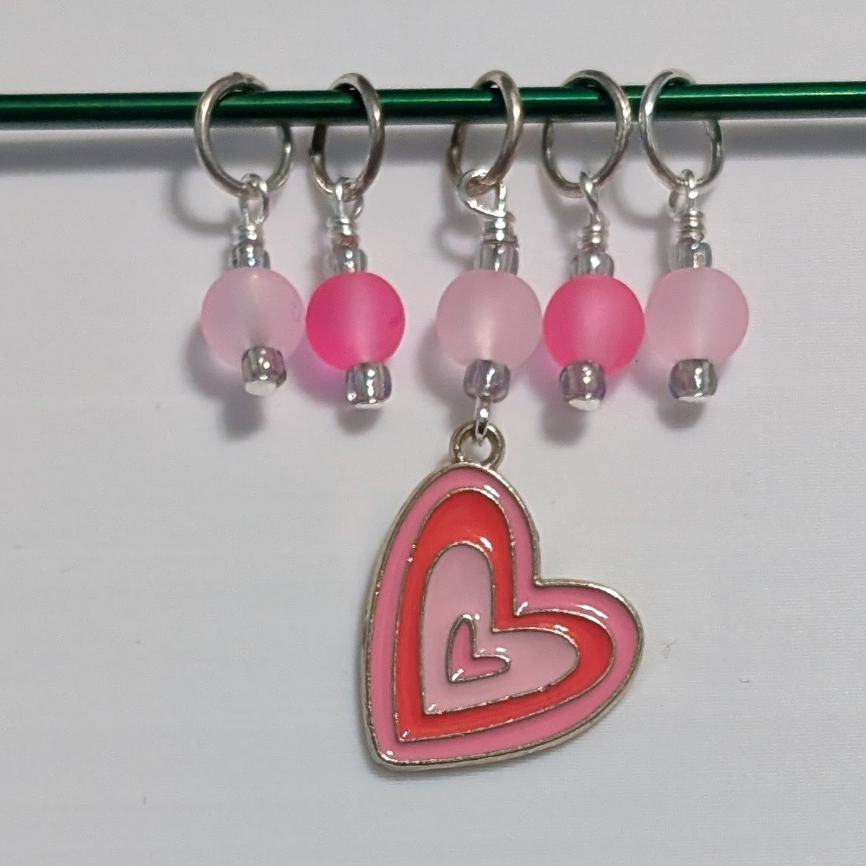 Concentric Hearts Stitch Markers & Earrings