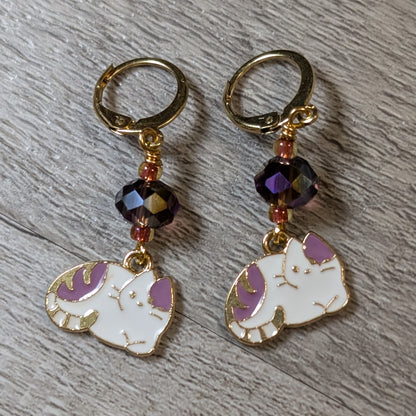 Loaf Boat Cats Earrings & Stitch Markers