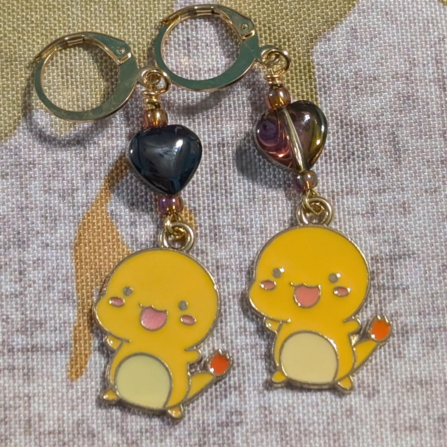 Enamel Pocket Monsters Stitch Markers & Earrings