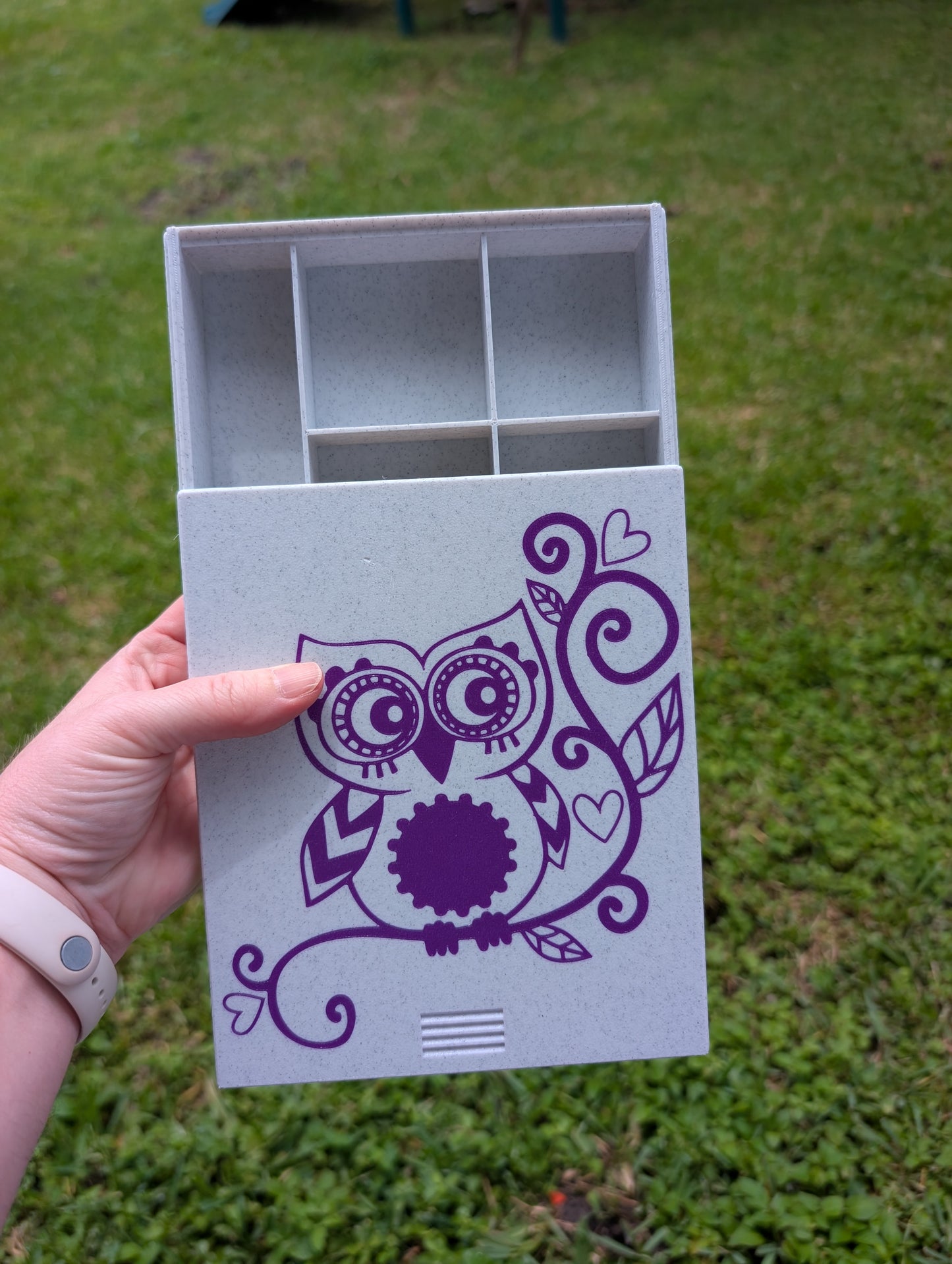 3D printed Notions Box--Owl