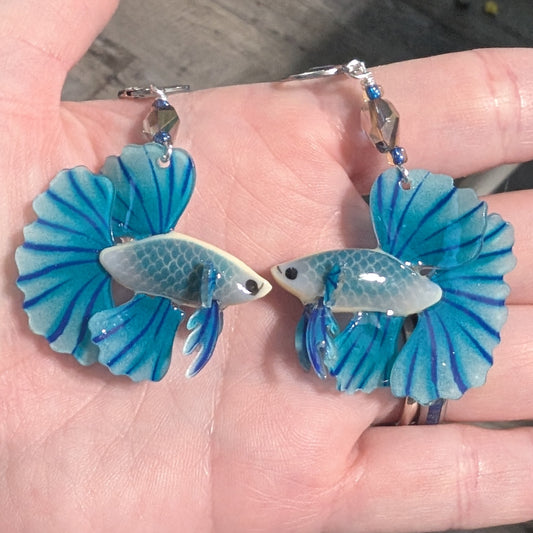 Betta Fish Stitch Markers & Earrings