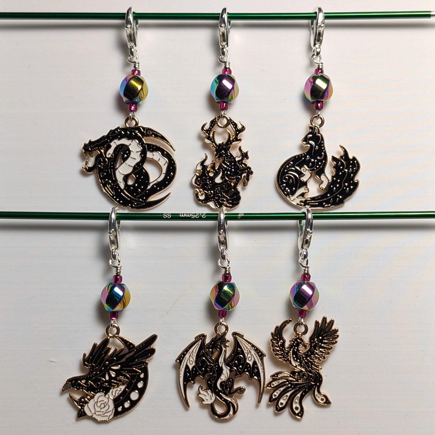 Celestial Beasts Earrings & Stitch Markers