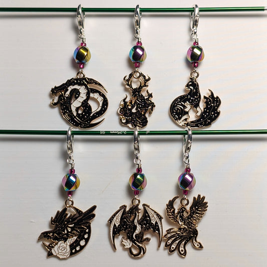 Celestial Beasts Earrings & Stitch Markers