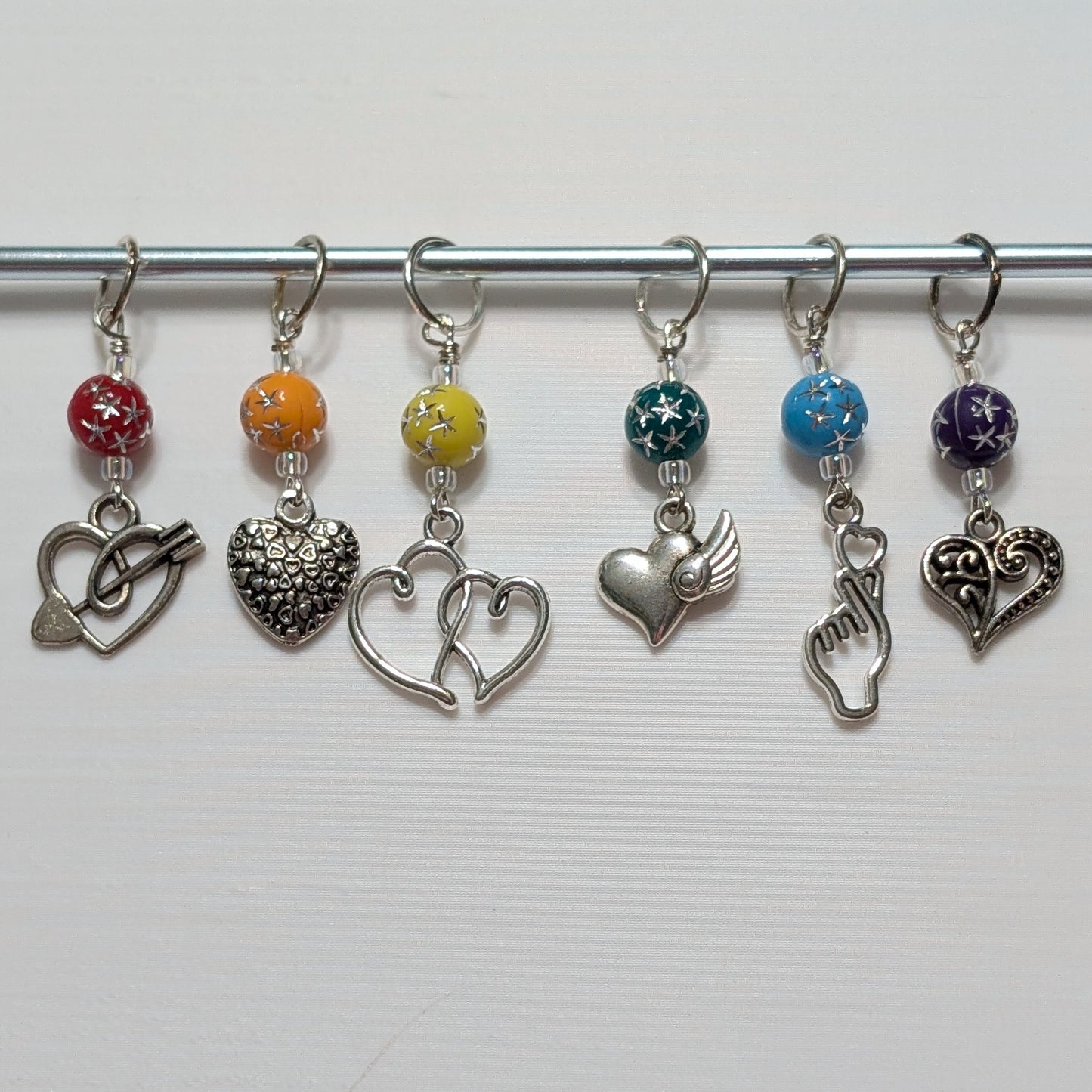 Silver Heart Stitch Markers