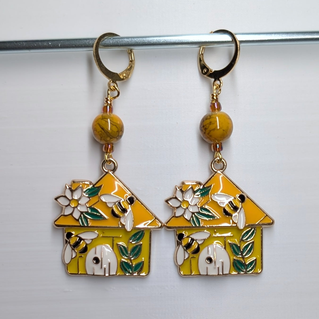 Oh bother! Bees and Hives Stitch Markers & Earrings