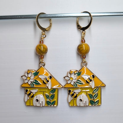 Oh bother! Bees and Hives Stitch Markers & Earrings