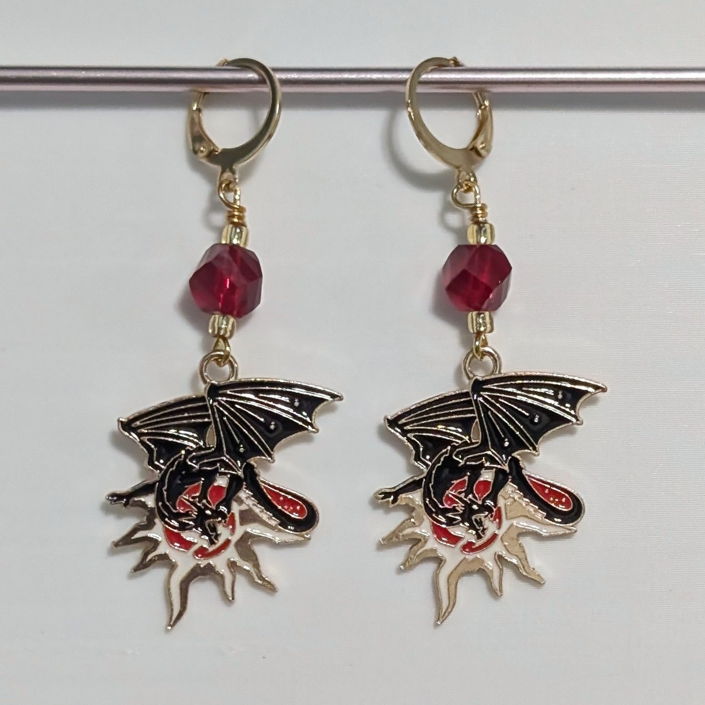 Dragons in the Stars Earrings & Stitch Markers