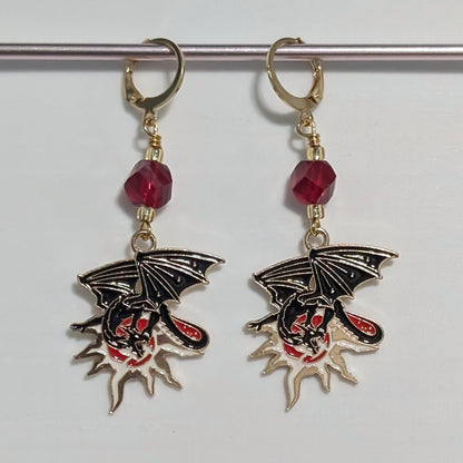 Dragons in the Stars Earrings & Stitch Markers