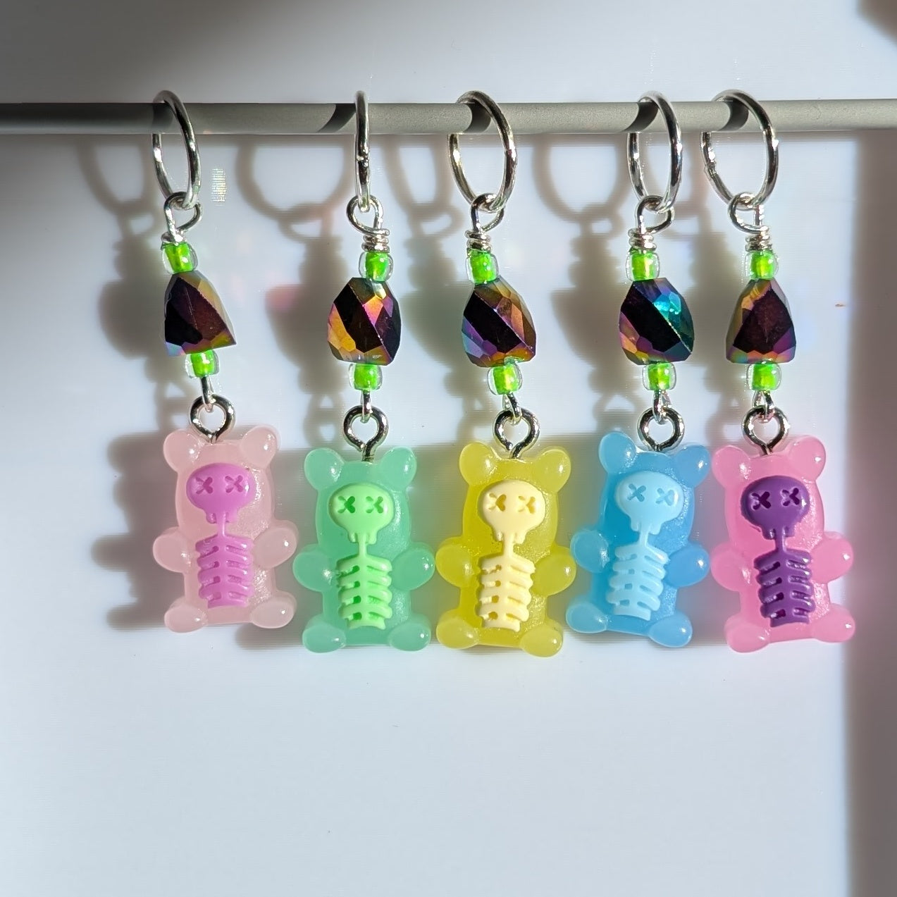 Shocking Bears Stitch Markers & Earrings
