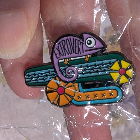 Extrovert Chameleon Enamel Pin