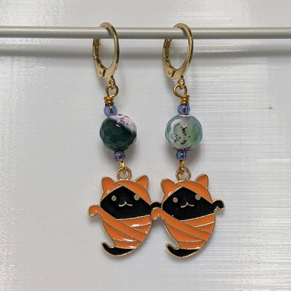 Spooky Kittens Earrings & Stitch Markers