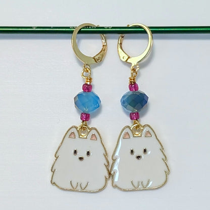 Pups Squared Stitch Markers & Earrings