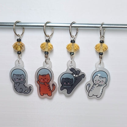 AstroCats Earrings & Stitch Markers