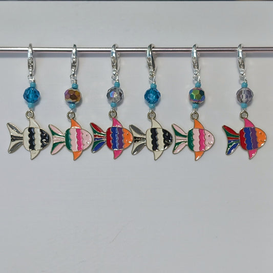 Fish School Stitch Markers and Earrings