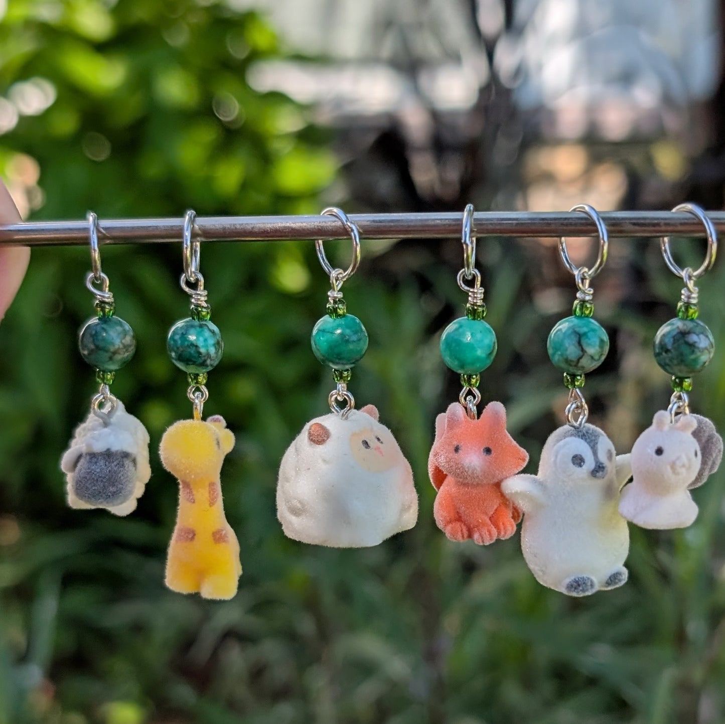 Flocked Animals Stitch Markers & Earrings