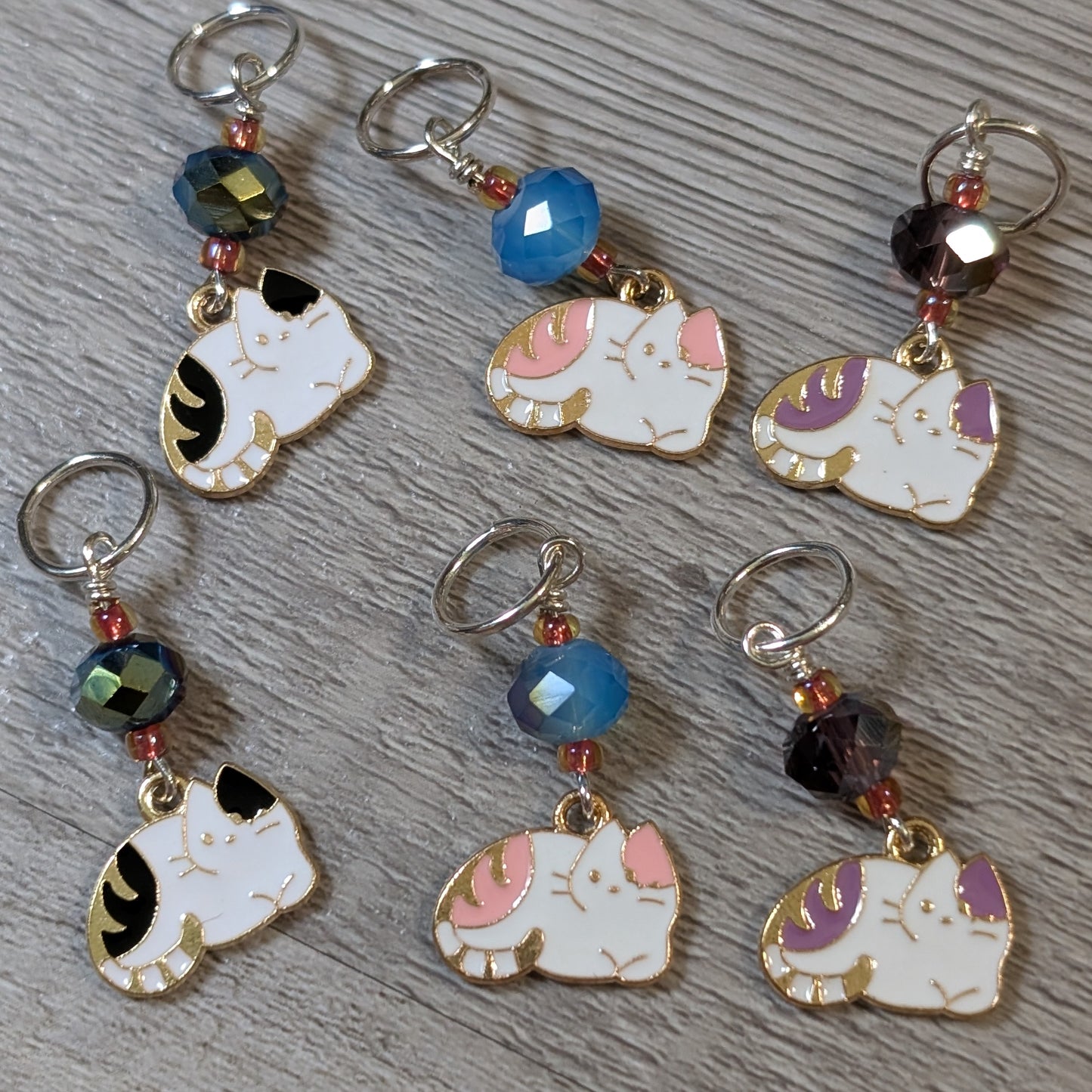 Loaf Boat Cats Earrings & Stitch Markers
