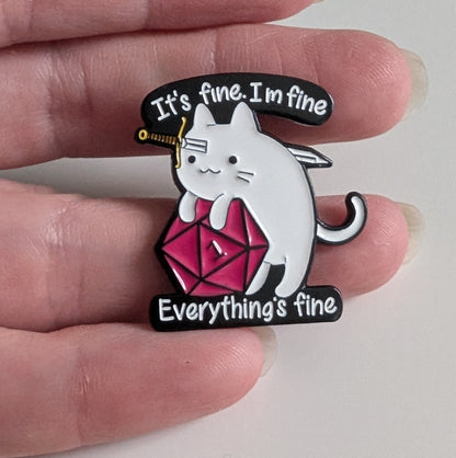 Unhinged Feline Enamel Pin