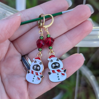Black Cat Christmas Earrings and Markers