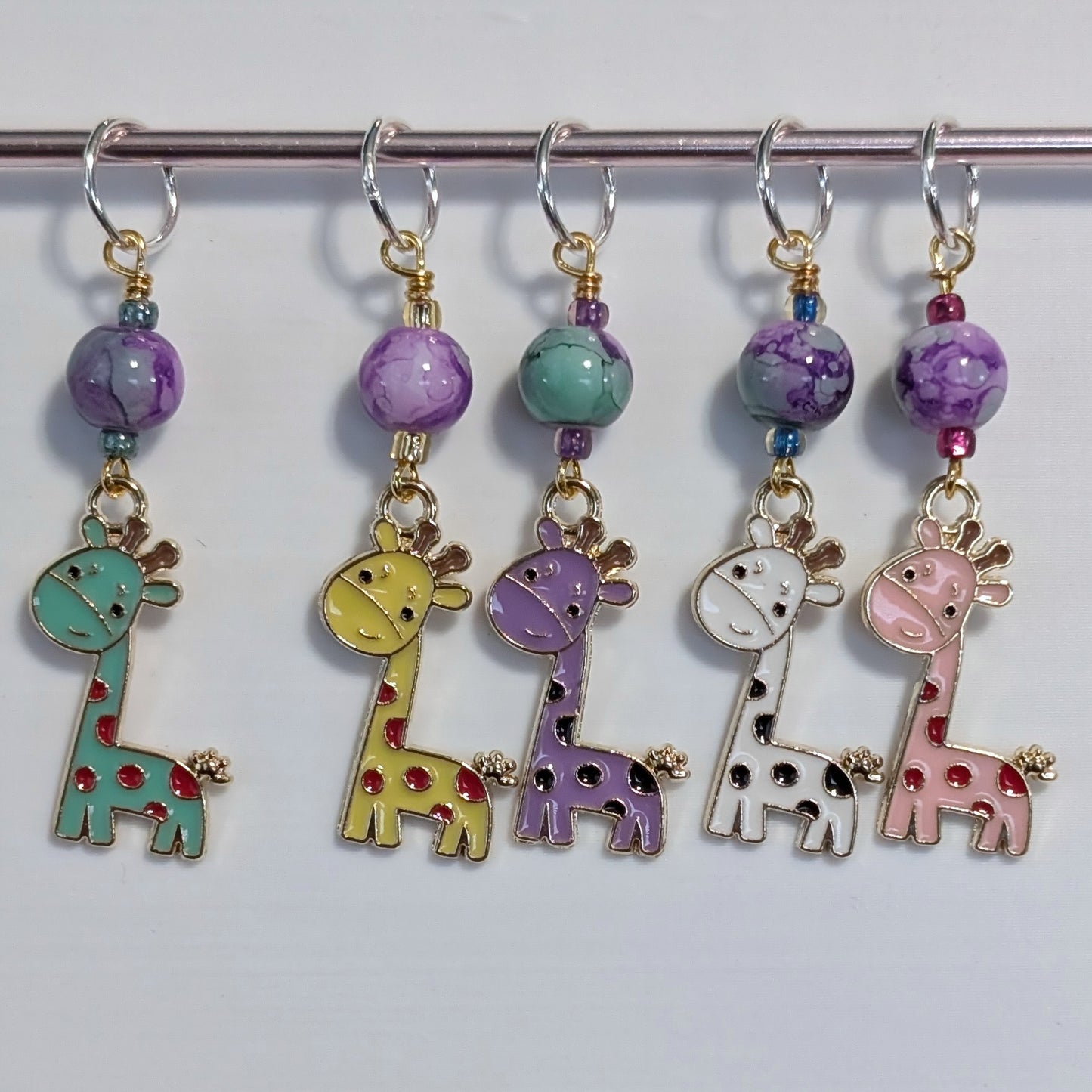 Enamel Giraffes Progress Keeper & Earrings