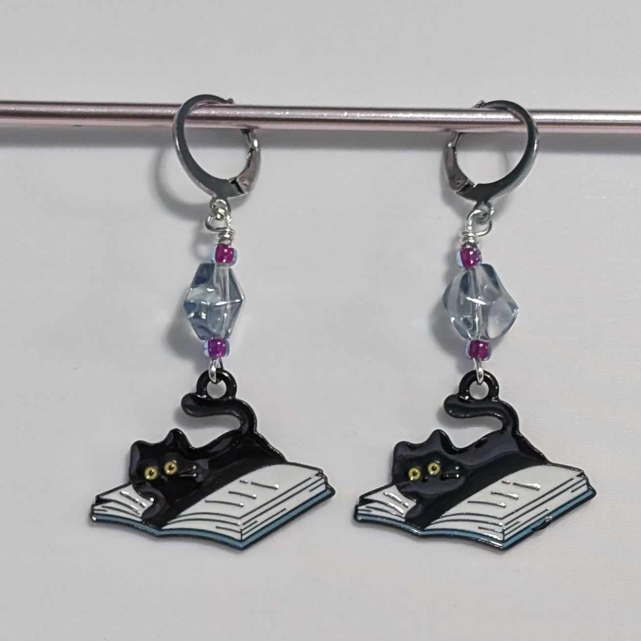 Book Cats Stitch Markers & Earrings