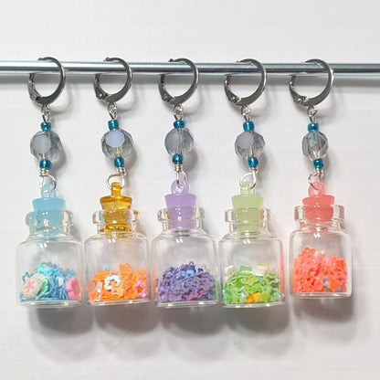 Glitter Jar Earrings & Stitch Markers