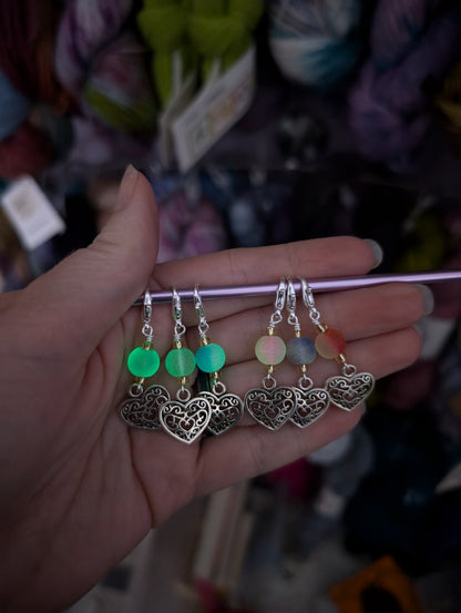 Scrollwork Heart Markers & Earrings