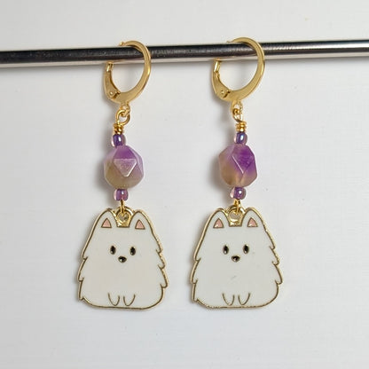 Pups Squared Stitch Markers & Earrings