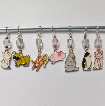Enamel Origami Animal Stitch Markers & Earrings