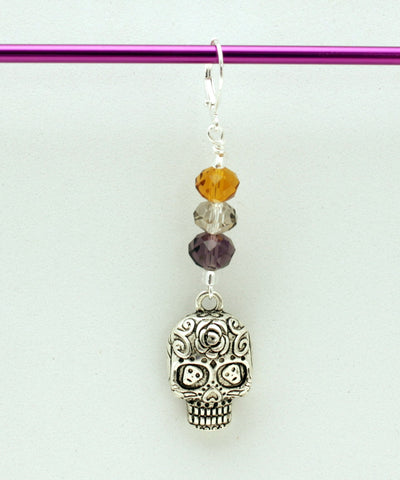 Sugarskull Earrings & Stitch Markers