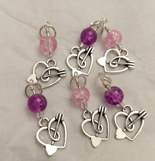 Heart and Arrow Stitch Marker Set