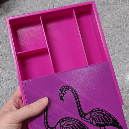 3D printed Notions Box--Skeletal Flamingo