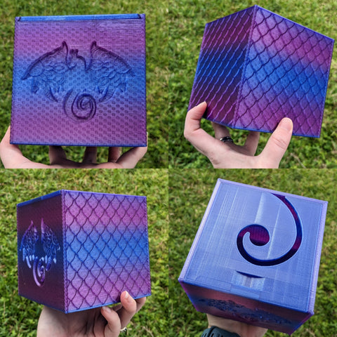 3D printed Yarn Box--Zentangle Dragon with scales