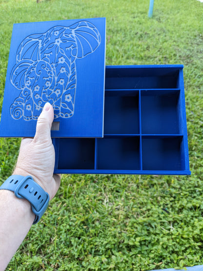 3D printed Notions Box--Mama and Baby Elephant