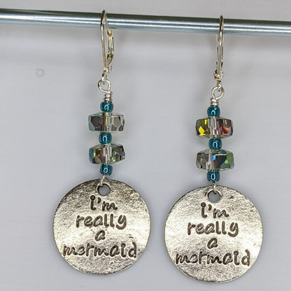 I'm really a Mermaid Stitch Markers & Earrings