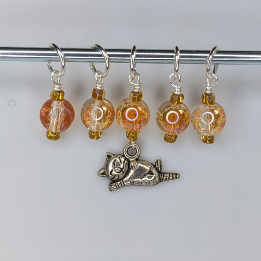 Playful Kitten Stitch Markers & Earrings