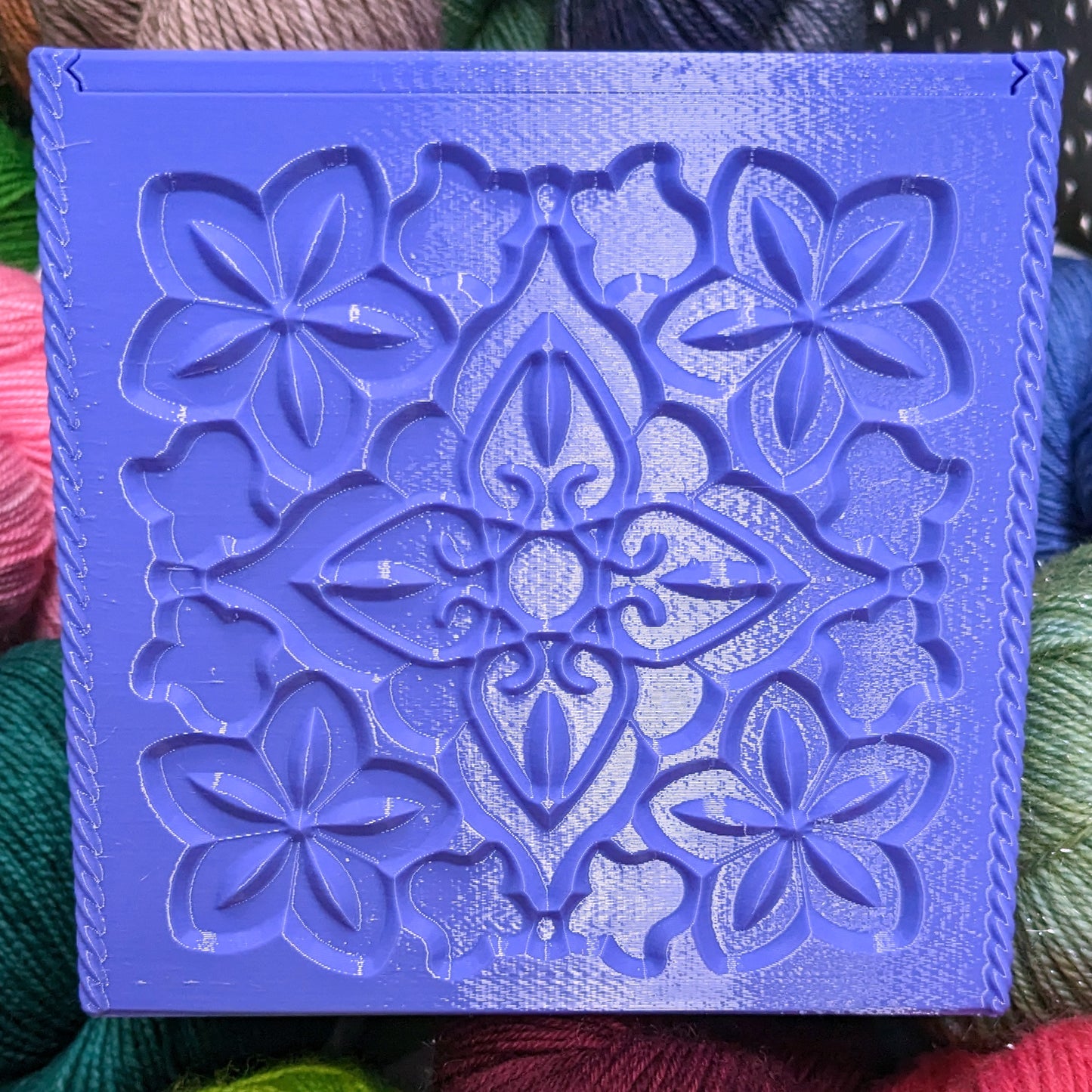 3D printed Yarn Box--Floral Mosaic Tile