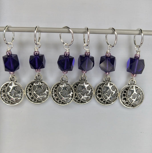 Moon and Stars Stitch Markers