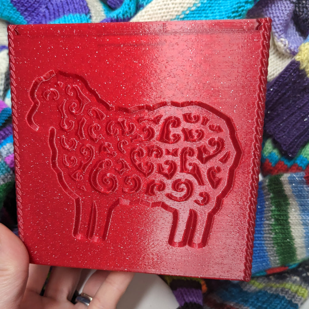 3D printed Yarn Box--Fancy Sheep & Faux Knit