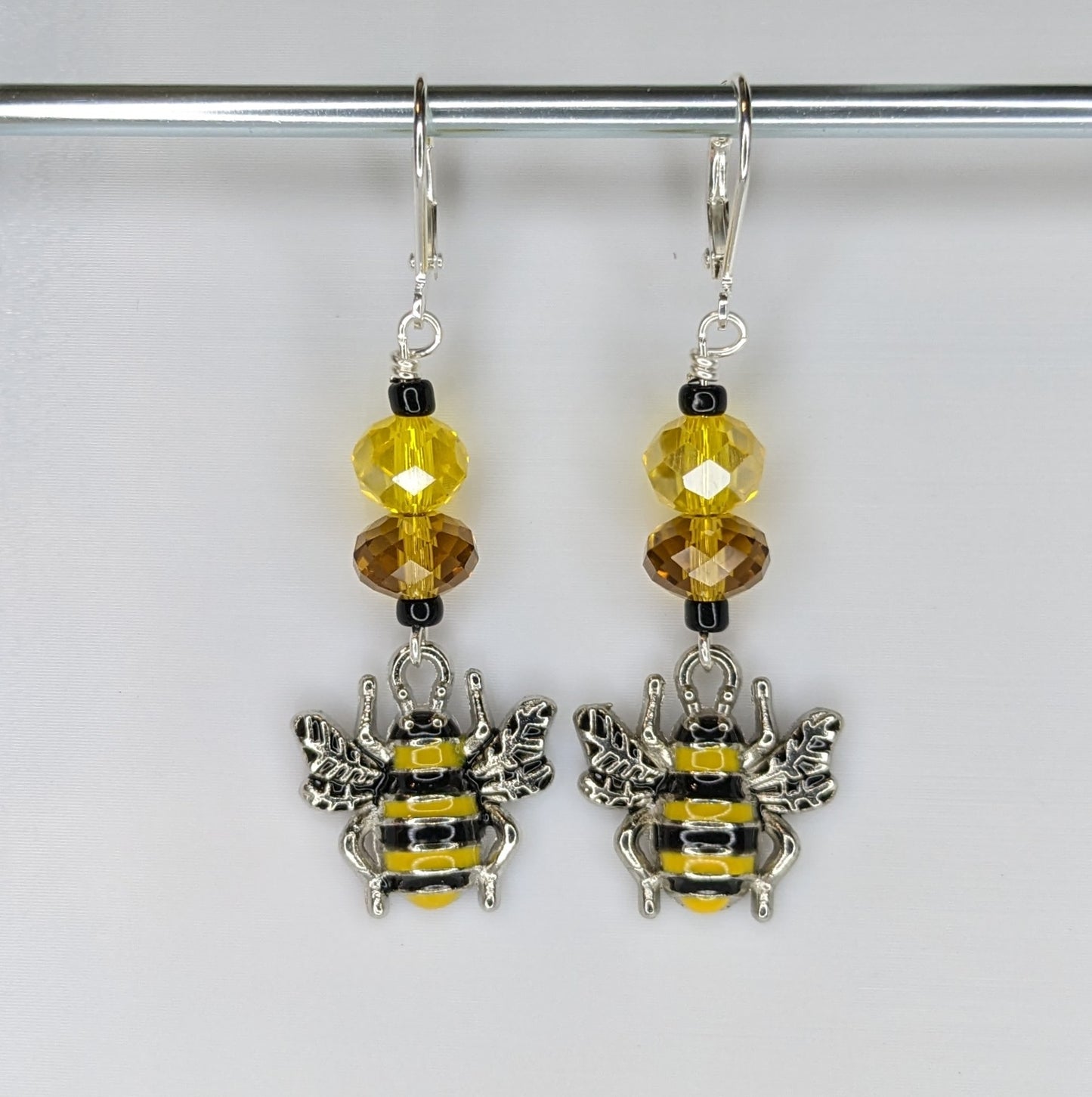 Enamel Bee Earrings & Stitch Markers