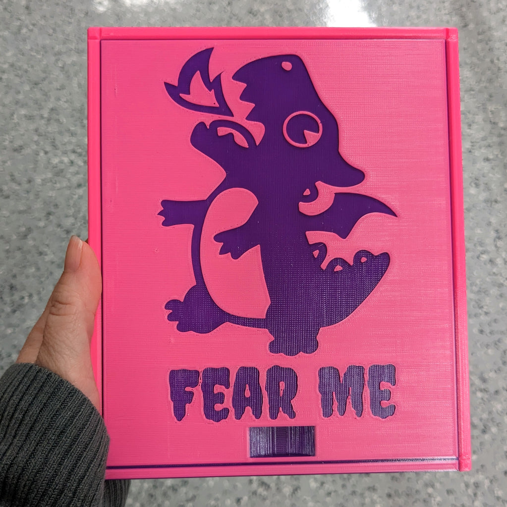 3D printed Notions Box--Fearsome Baby Dragon Second